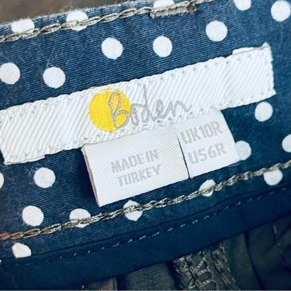 BODEN Wideleg Crop Green Button Pants Chino Slacks Khakis size 6 US women’s - Picture 2 of 11